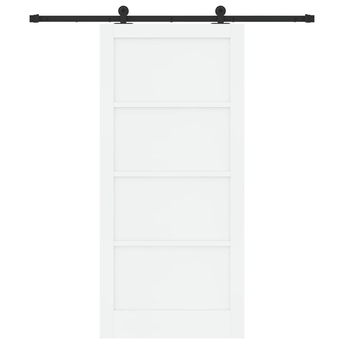 Συρόμενη Πόρτα 93 x 202 cm Επεξεργασμένο Ξύλο Λευκό και Μαύρο
