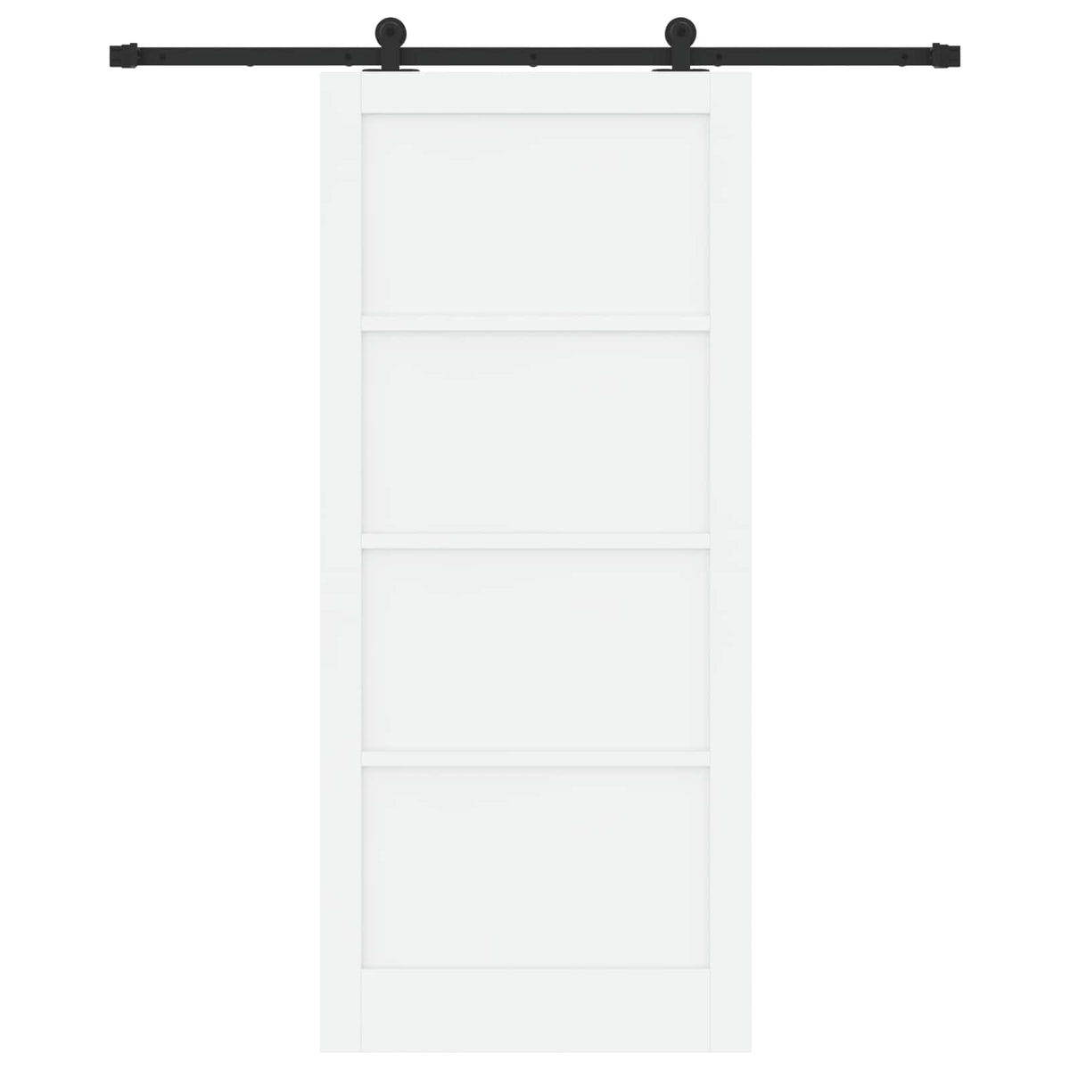 Συρόμενη Πόρτα 93 x 211 cm Επεξεργασμένο Ξύλο Λευκό και Μαύρο - Pakobazaar