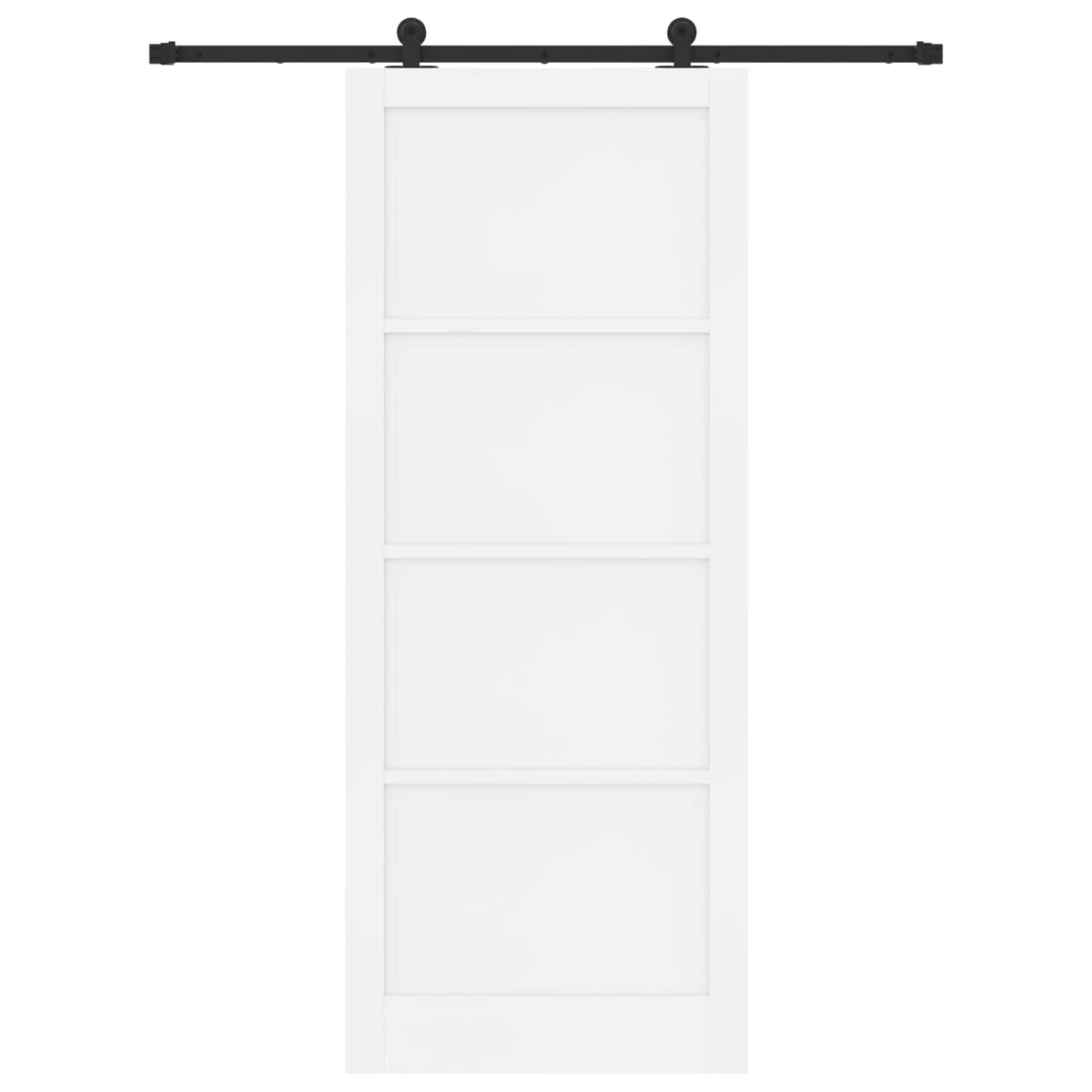 Συρόμενη Πόρτα 93 x 232 cm Επεξεργασμένο Ξύλο Λευκό και Μαύρο - Pakobazaar