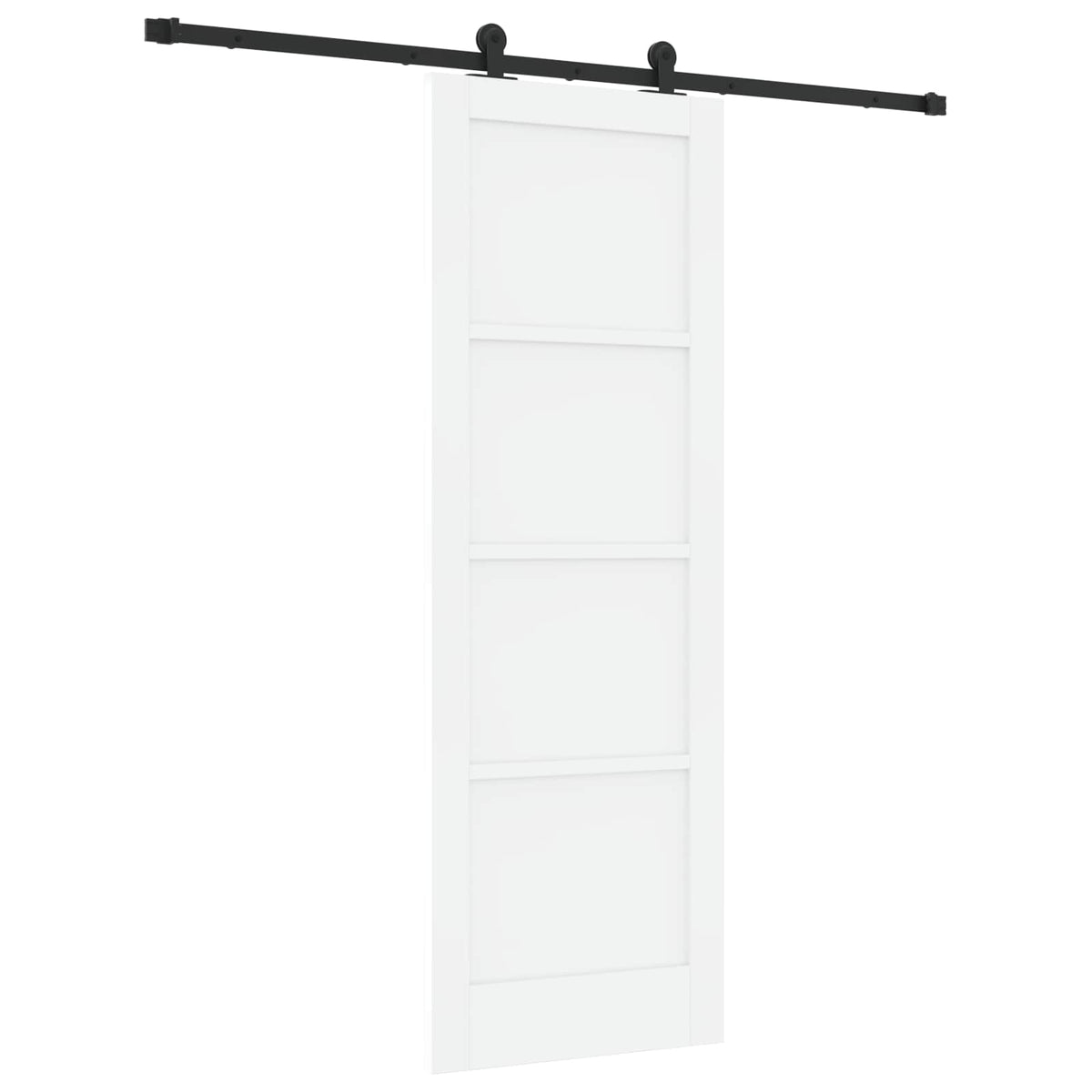 Συρόμενη Πόρτα 73,5 x 211 cm Επεξεργασμένο Ξύλο Λευκό και Μαύρο - Pakobazaar