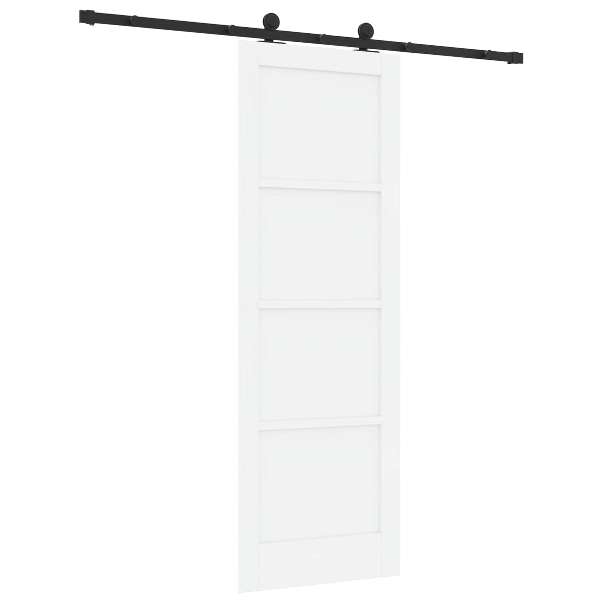 Συρόμενη Πόρτα 73,5 x 211 cm Επεξεργασμένο Ξύλο Λευκό και Μαύρο - Pakobazaar