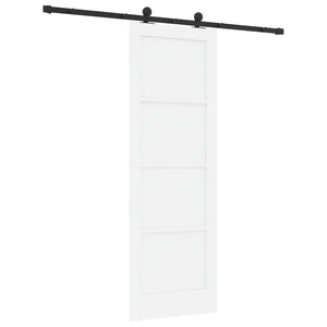 Συρόμενη Πόρτα 73,5 x 211 cm Επεξεργασμένο Ξύλο Λευκό και Μαύρο - Pakobazaar