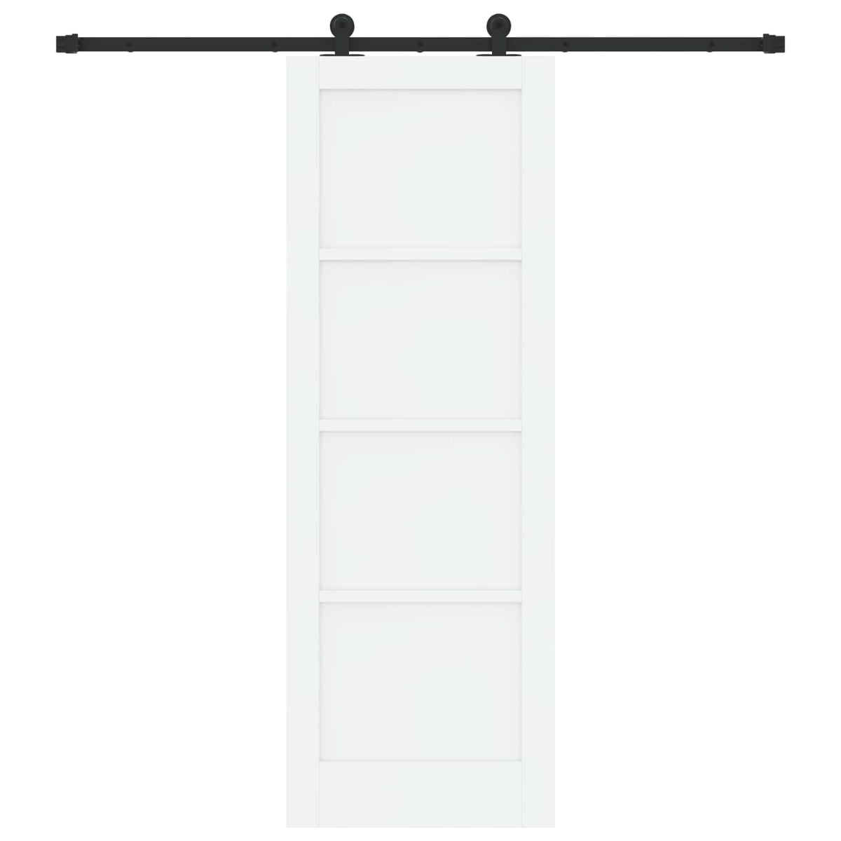 Συρόμενη Πόρτα 73,5 x 211 cm Επεξεργασμένο Ξύλο Λευκό και Μαύρο - Pakobazaar