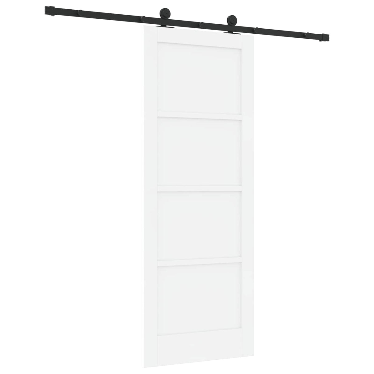 Συρόμενη Πόρτα 78 x 202 cm Επεξεργασμένο Ξύλο Λευκό και Μαύρο - Pakobazaar
