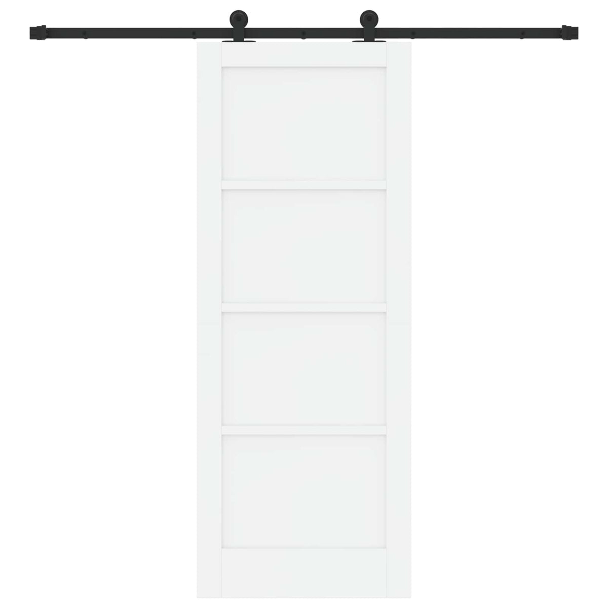 Συρόμενη Πόρτα 78 x 202 cm Επεξεργασμένο Ξύλο Λευκό και Μαύρο - Pakobazaar