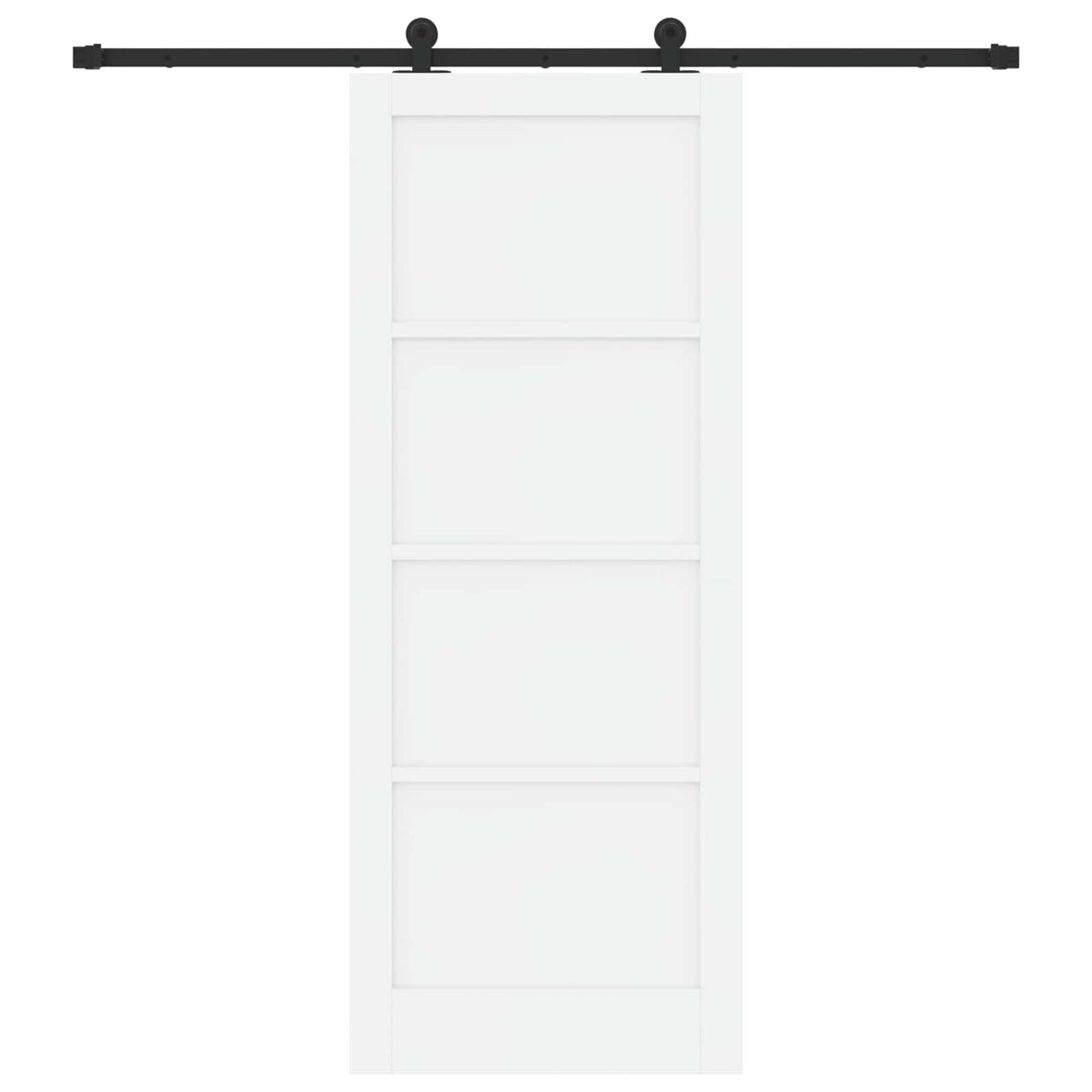 Συρόμενη Πόρτα 83 x 211 cm Επεξεργασμένο Ξύλο Λευκό και Μαύρο - Pakobazaar