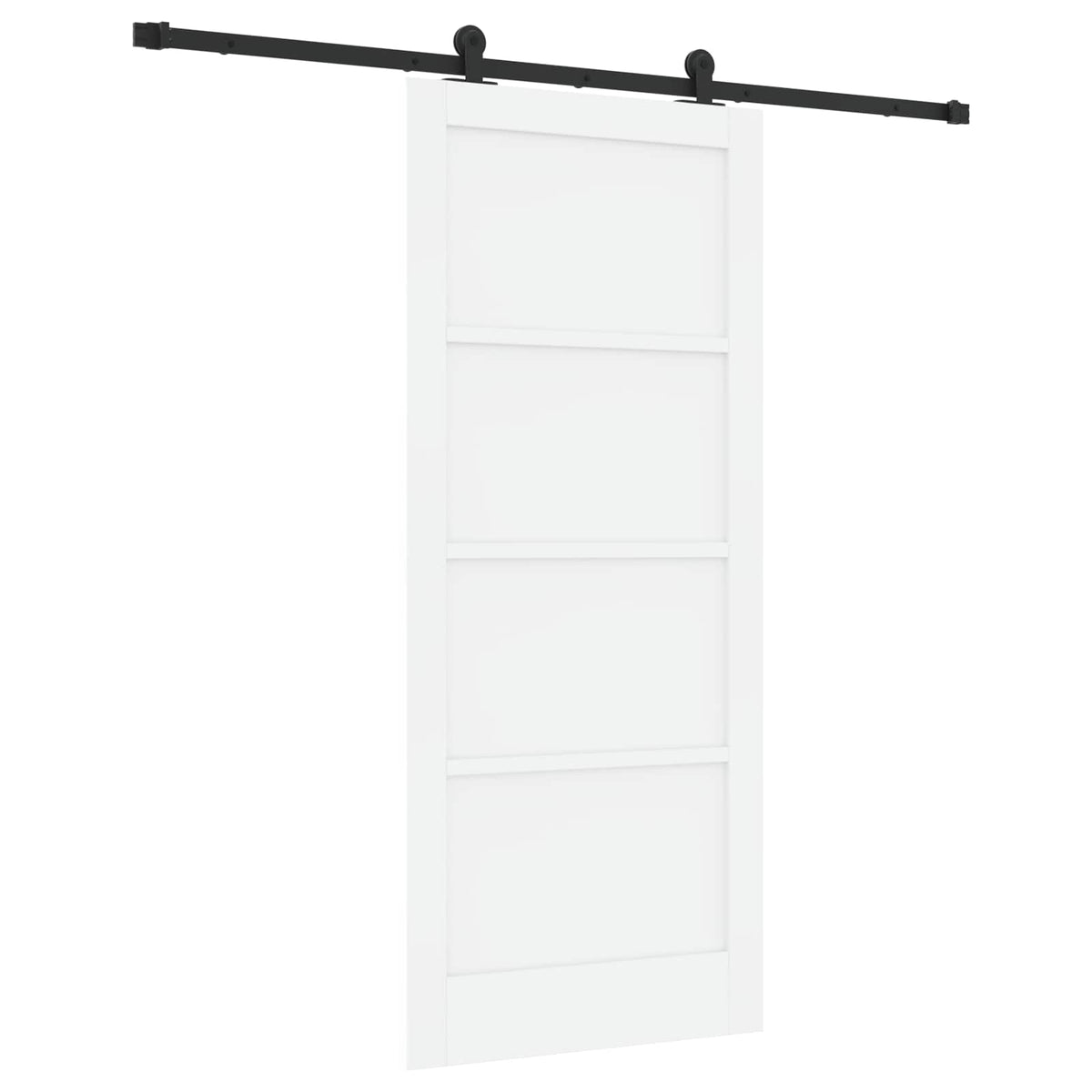 Συρόμενη Πόρτα 86 x 198,5 cm Επεξεργασμένο Ξύλο Λευκό και Μαύρο - Pakobazaar