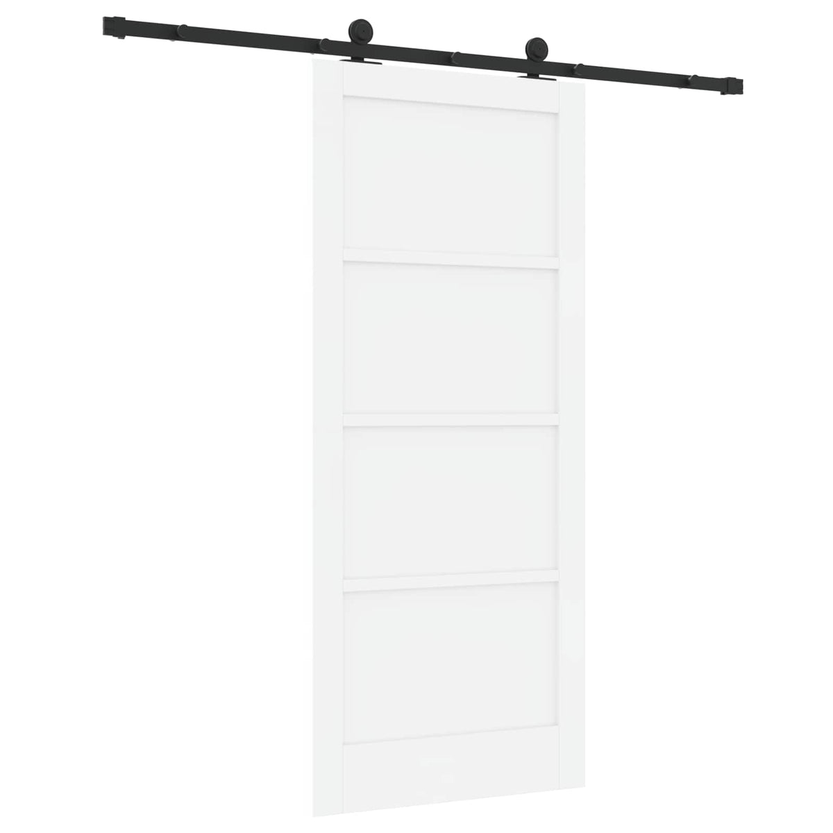 Συρόμενη Πόρτα 86 x 198,5 cm Επεξεργασμένο Ξύλο Λευκό και Μαύρο - Pakobazaar