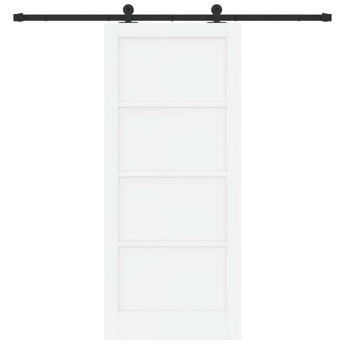 Συρόμενη Πόρτα 86 x 198,5 cm Επεξεργασμένο Ξύλο Λευκό και Μαύρο - Pakobazaar