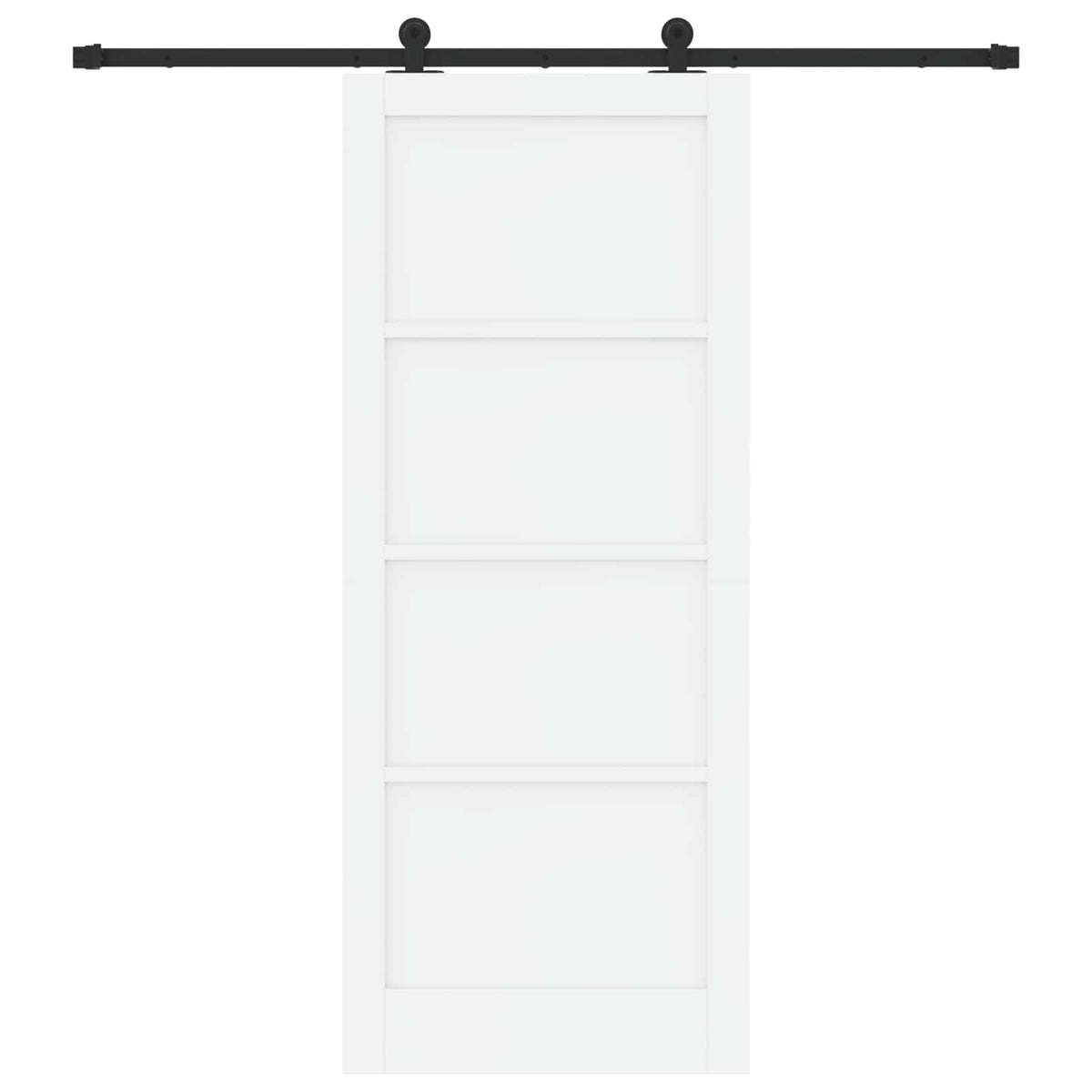 Συρόμενη Πόρτα 86 x 211 cm Επεξεργασμένο Ξύλο Λευκό και Μαύρο - Pakobazaar