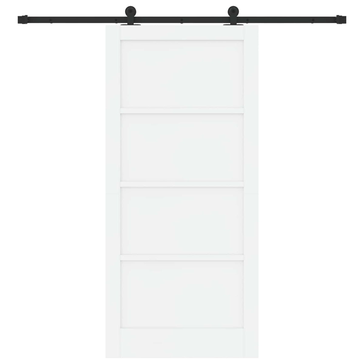 Συρόμενη Πόρτα 93 x 202 cm Επεξεργασμένο Ξύλο Λευκό και Μαύρο - Pakobazaar