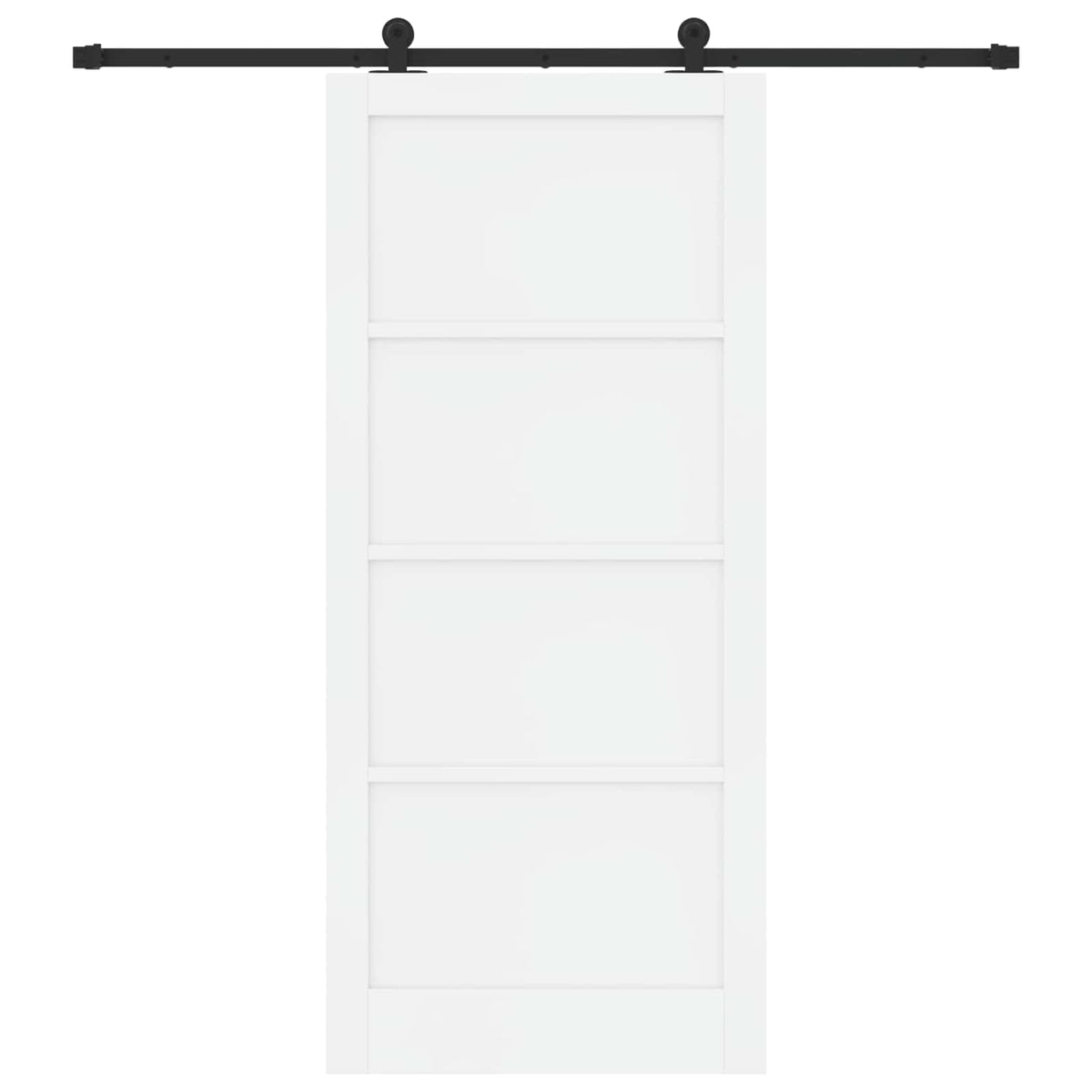 Συρόμενη Πόρτα 93 x 211 cm Επεξεργασμένο Ξύλο Λευκό και Μαύρο - Pakobazaar