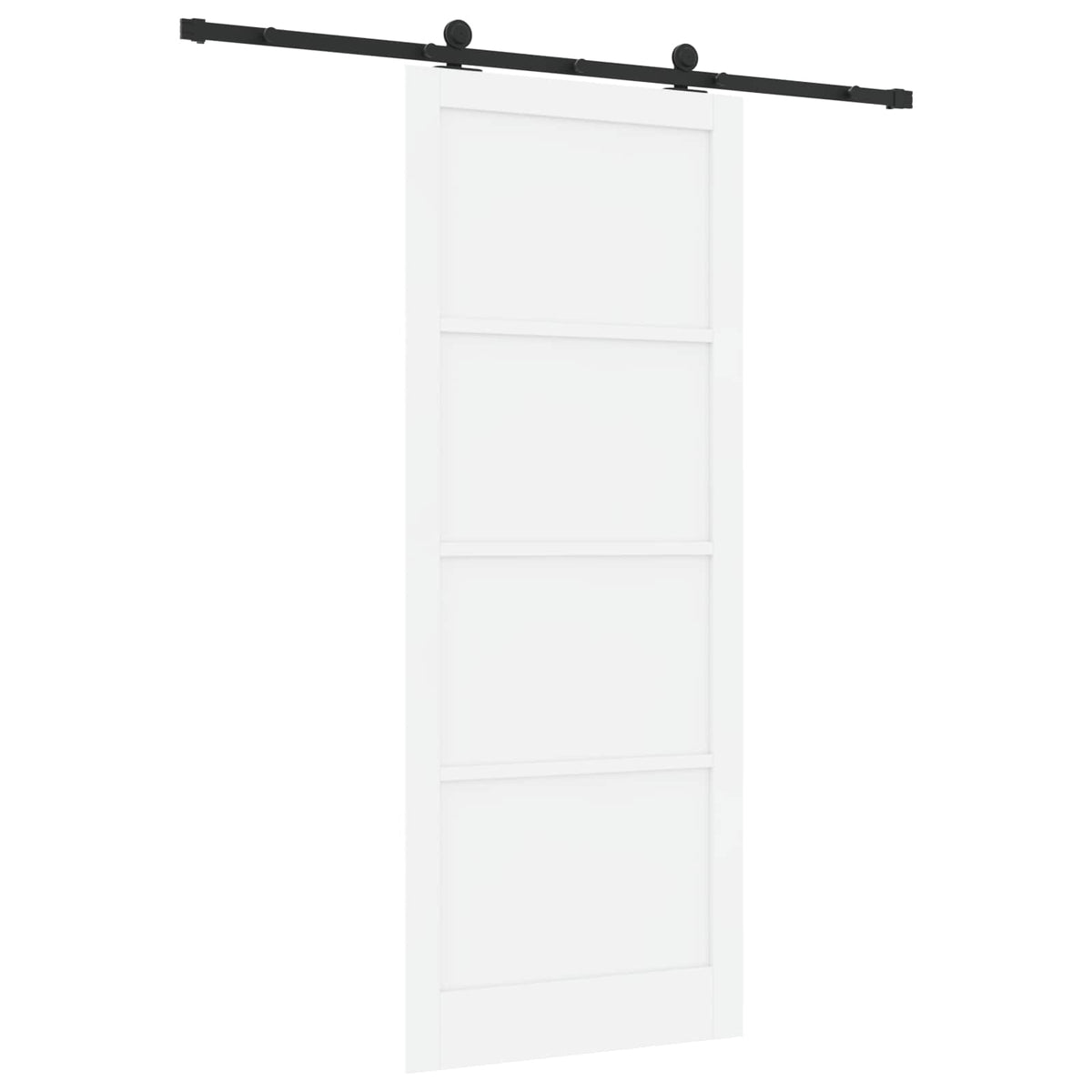 Συρόμενη Πόρτα 93 x 232 cm Επεξεργασμένο Ξύλο Λευκό και Μαύρο - Pakobazaar