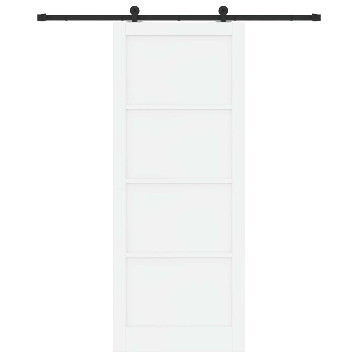 Συρόμενη Πόρτα 93 x 232 cm Επεξεργασμένο Ξύλο Λευκό και Μαύρο - Pakobazaar