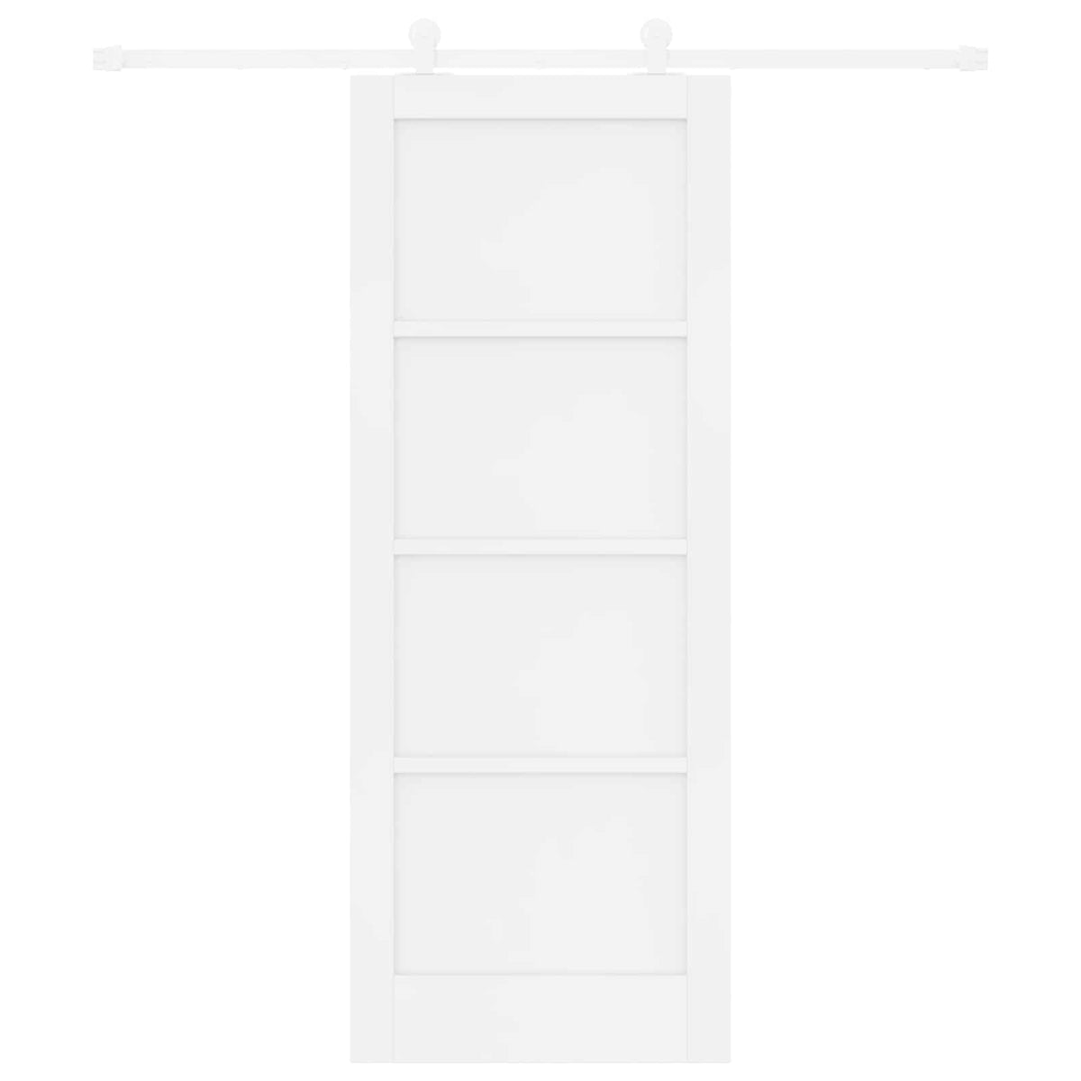 Συρόμενη Πόρτα 78 x 202 cm Επεξεργασμένο Ξύλο Λευκό - Pakobazaar