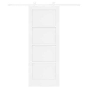 Συρόμενη Πόρτα 78 x 202 cm Επεξεργασμένο Ξύλο Λευκό - Pakobazaar