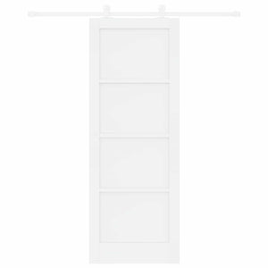 Συρόμενη Πόρτα 78 x 211 cm Επεξεργασμένο Ξύλο Λευκό - Pakobazaar