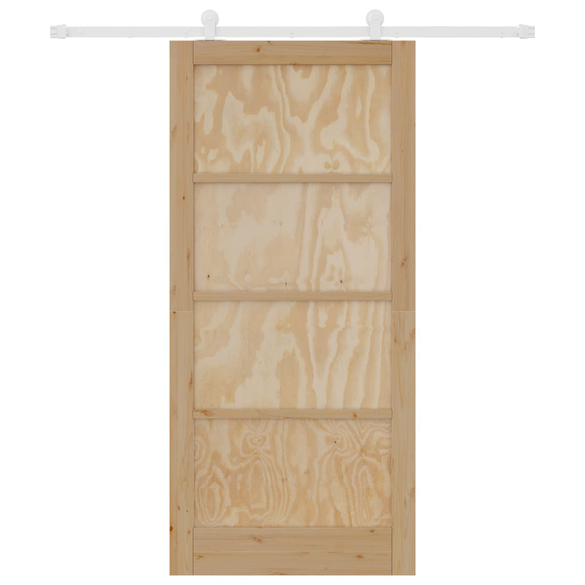 Συρόμενη Πόρτα 93 x 202 cm Επεξεργασμένο Ξύλο Φυσικό και Λευκό