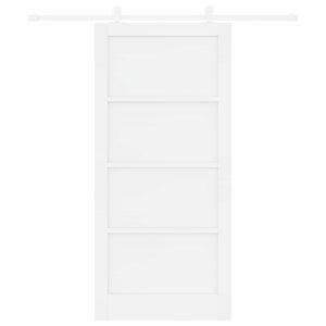 Συρόμενη Πόρτα 93 x 202 cm Επεξεργασμένο Ξύλο Λευκό