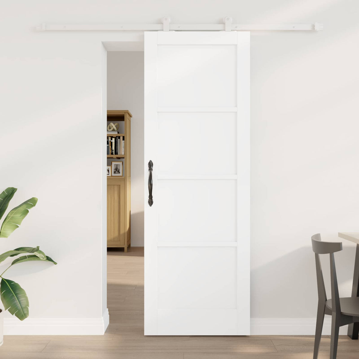 Συρόμενη Πόρτα 73,5 x 211 cm Επεξεργασμένο Ξύλο Λευκό