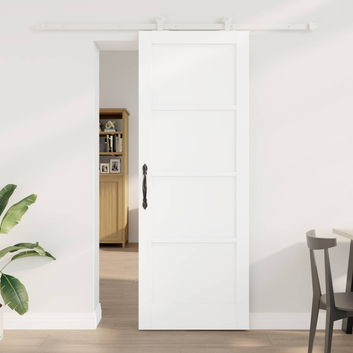 Συρόμενη Πόρτα 78 x 211 cm Επεξεργασμένο Ξύλο Λευκό