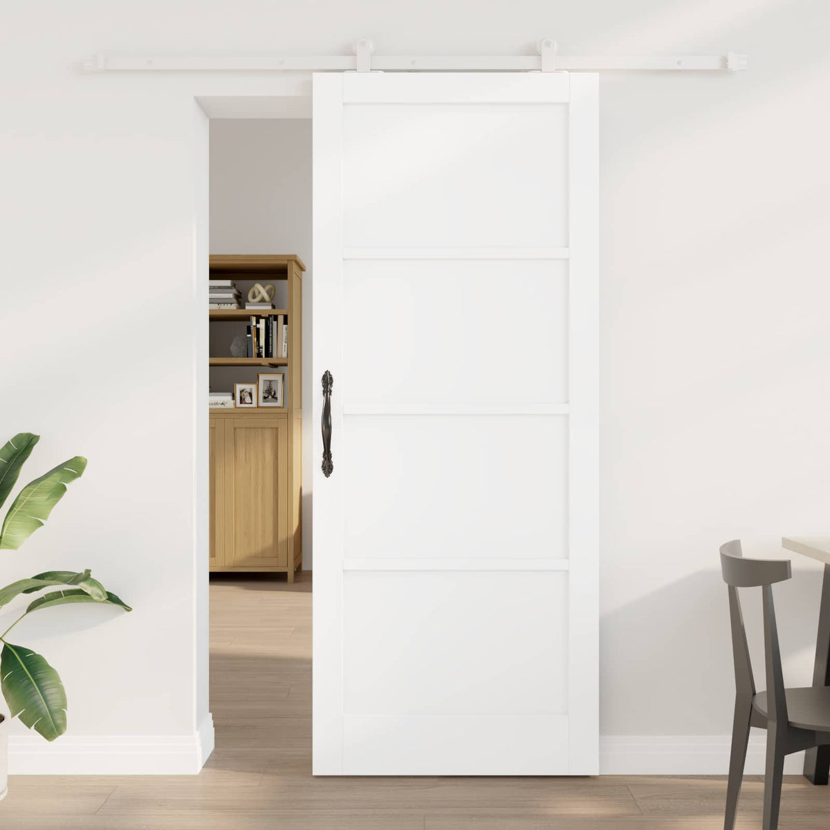Συρόμενη Πόρτα 86 x 211 cm Επεξεργασμένο Ξύλο Λευκό