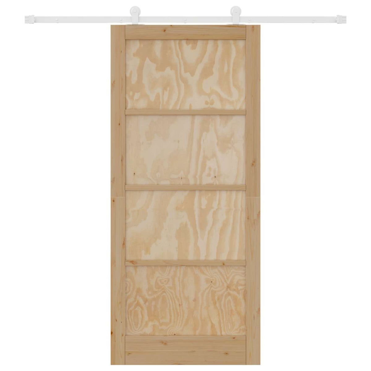 Συρόμενη Πόρτα 93 x 211 cm Επεξεργασμένο Ξύλο Φυσικό και Λευκό - Pakobazaar
