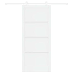 Συρόμενη Πόρτα 93 x 211 cm Επεξεργασμένο Ξύλο Λευκό - Pakobazaar