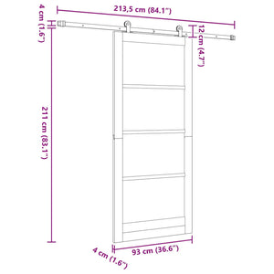 Συρόμενη Πόρτα ORKDAL 93 x 211 cm Επεξεργασμένο Ξύλο - Pakobazaar