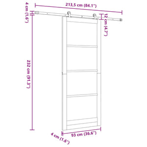 Συρόμενη Πόρτα ORKDAL 93 x 232 cm Επεξεργασμένο Ξύλο - Pakobazaar