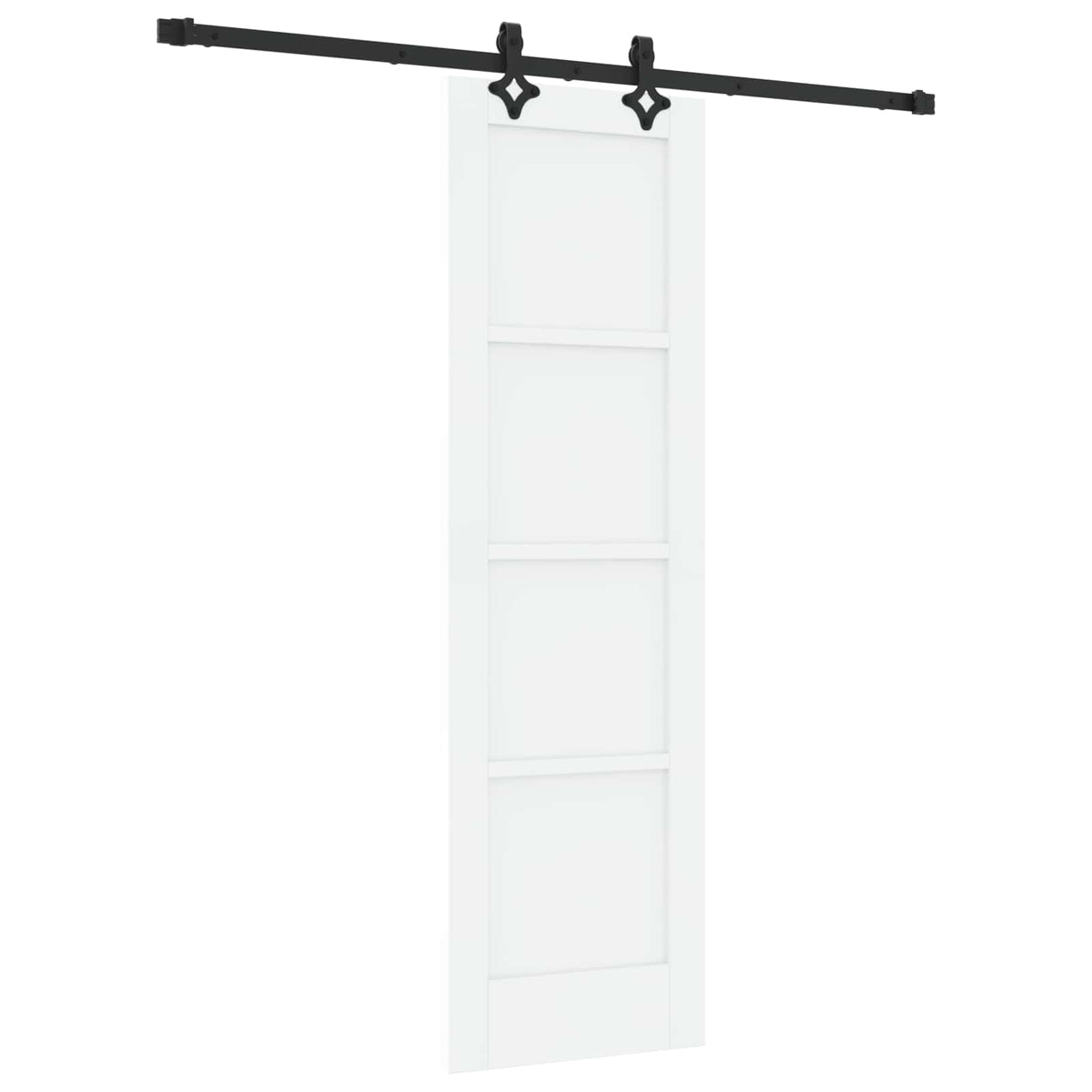 Συρόμενη Πόρτα 61 x 198,5 cm Επεξεργασμένο Ξύλο Λευκό και Μαύρο - Pakobazaar