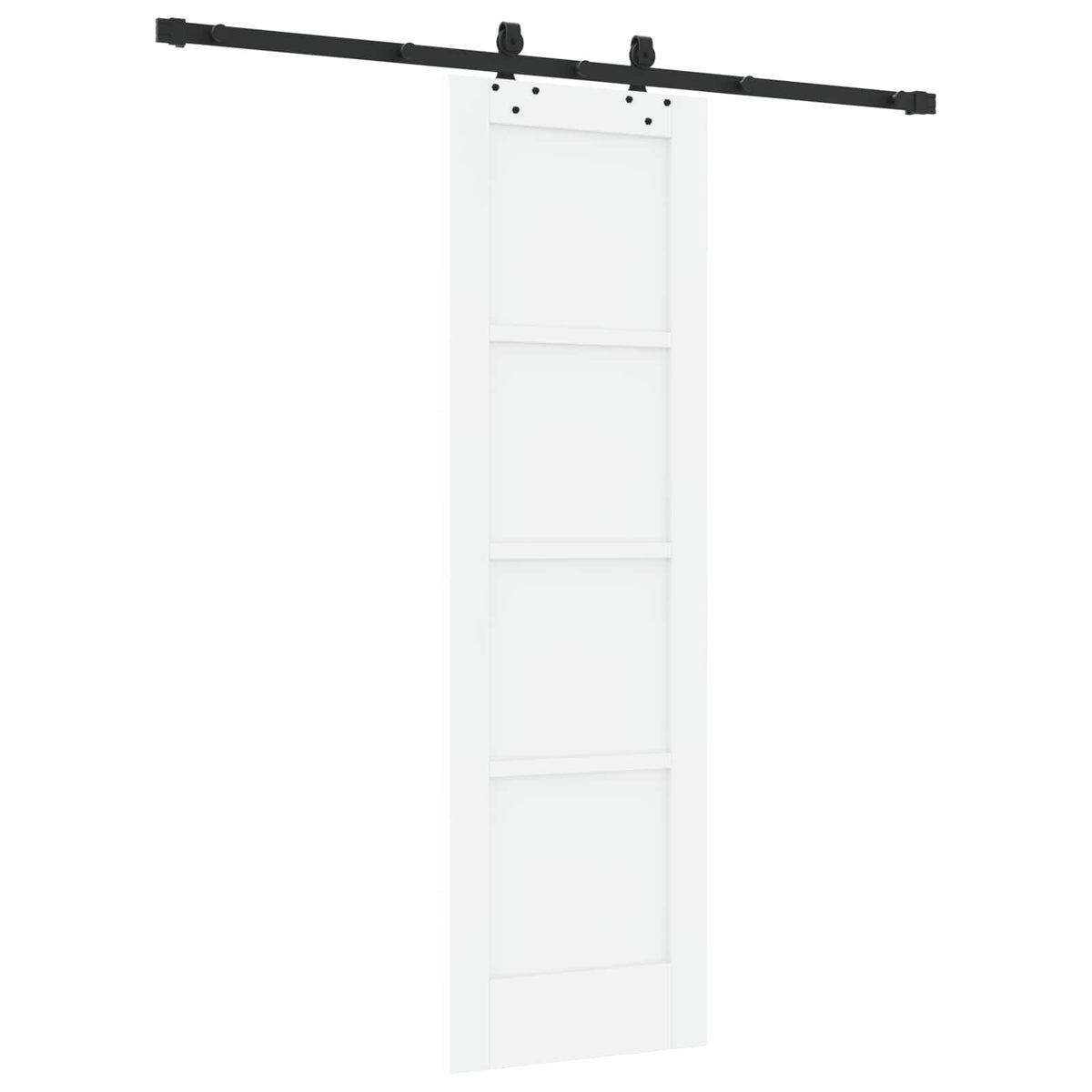Συρόμενη Πόρτα 61 x 198,5 cm Επεξεργασμένο Ξύλο Λευκό και Μαύρο - Pakobazaar
