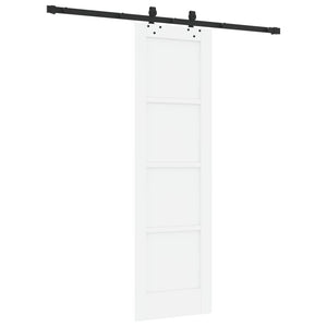 Συρόμενη Πόρτα 61 x 198,5 cm Επεξεργασμένο Ξύλο Λευκό και Μαύρο - Pakobazaar