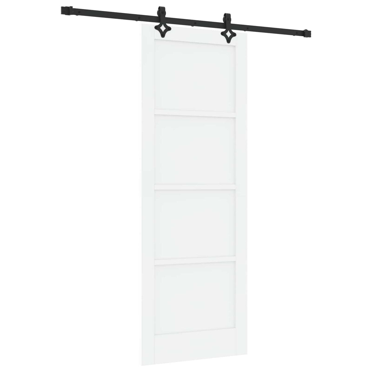 Συρόμενη Πόρτα 78 x 211 cm Επεξεργασμένο Ξύλο Λευκό και Μαύρο - Pakobazaar