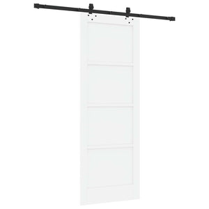 Συρόμενη Πόρτα 78 x 211 cm Επεξεργασμένο Ξύλο Λευκό και Μαύρο - Pakobazaar