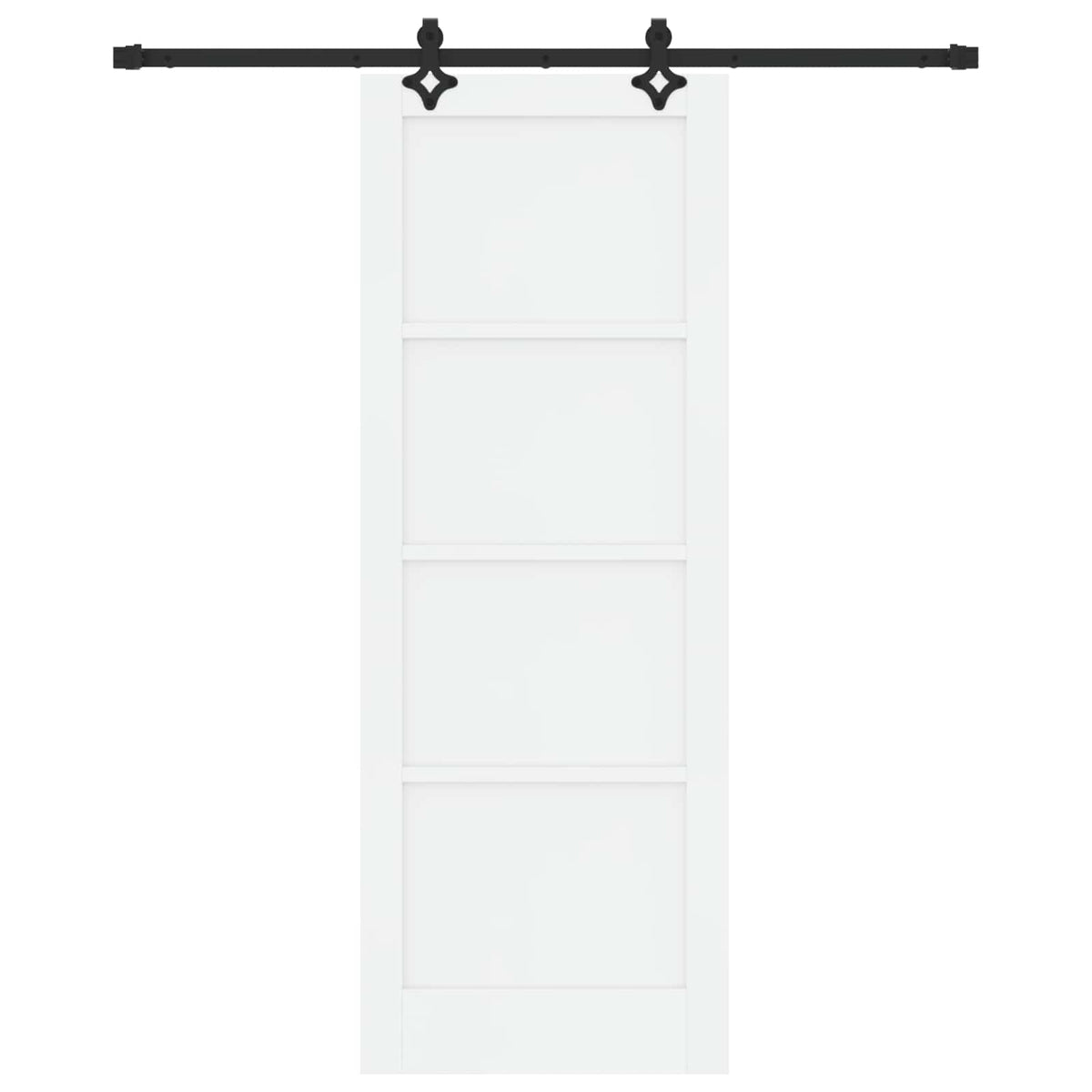 Συρόμενη Πόρτα 78 x 211 cm Επεξεργασμένο Ξύλο Λευκό και Μαύρο - Pakobazaar