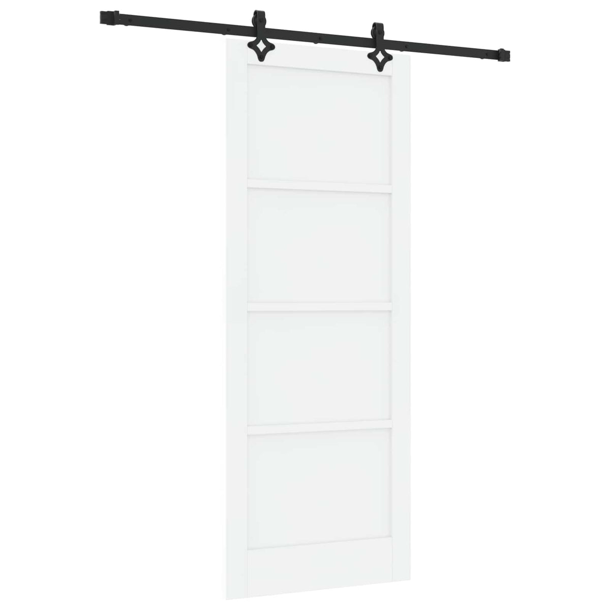 Συρόμενη Πόρτα 83 x 211 cm Επεξεργασμένο Ξύλο Λευκό και Μαύρο - Pakobazaar