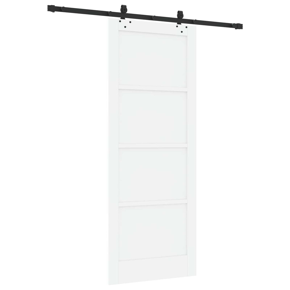 Συρόμενη Πόρτα 83 x 211 cm Επεξεργασμένο Ξύλο Λευκό και Μαύρο - Pakobazaar
