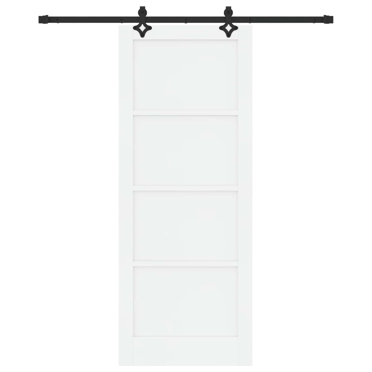 Συρόμενη Πόρτα 83 x 211 cm Επεξεργασμένο Ξύλο Λευκό και Μαύρο - Pakobazaar