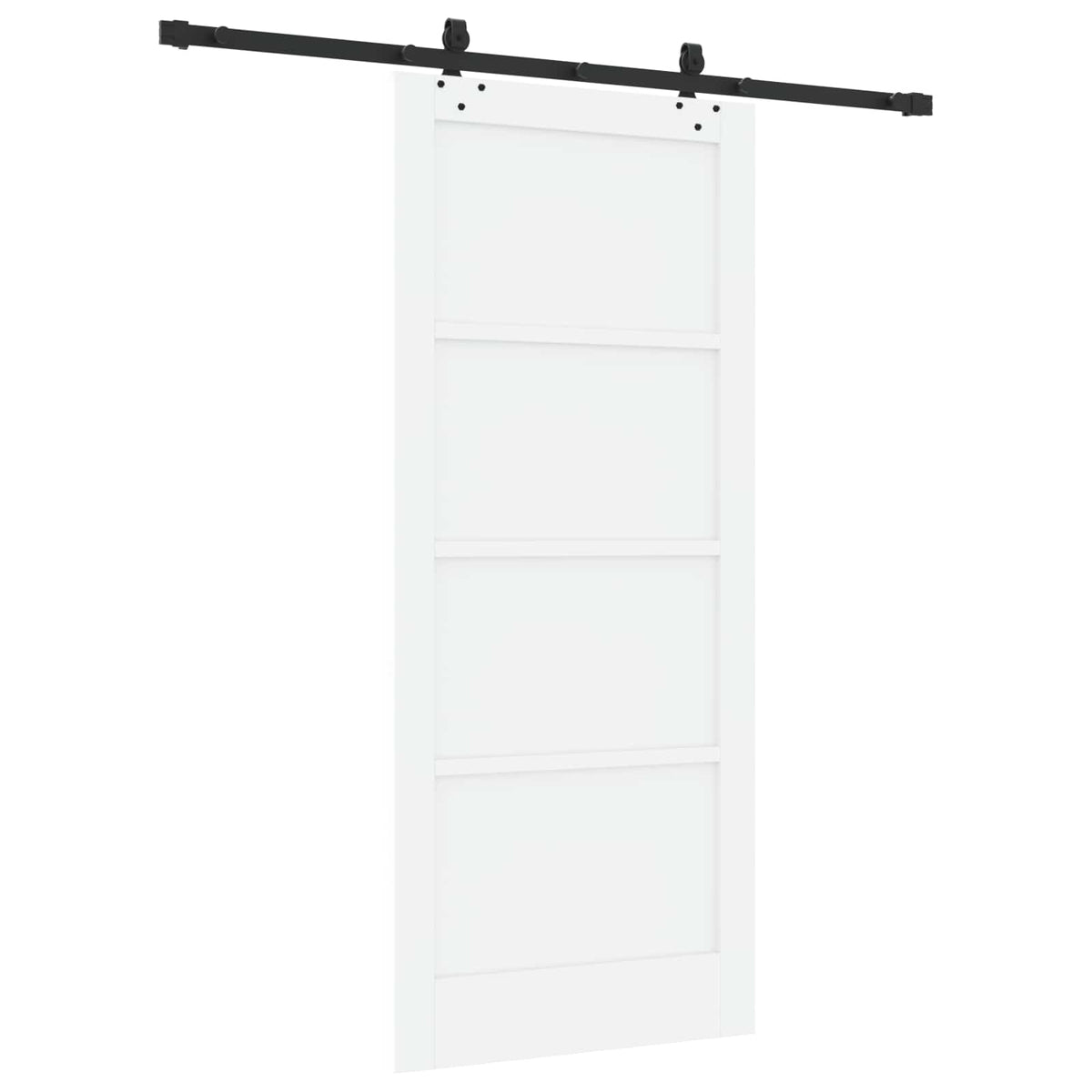 Συρόμενη Πόρτα 86 x 198,5 cm Επεξεργασμένο Ξύλο Λευκό και Μαύρο - Pakobazaar
