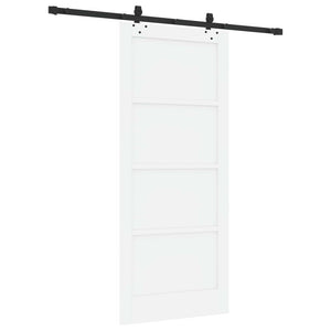 Συρόμενη Πόρτα 86 x 198,5 cm Επεξεργασμένο Ξύλο Λευκό και Μαύρο - Pakobazaar