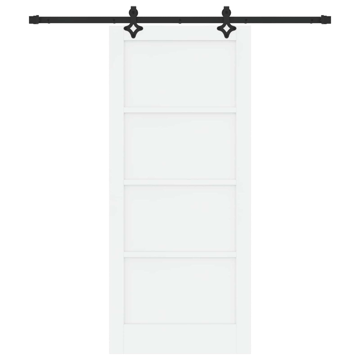 Συρόμενη Πόρτα 86 x 198,5 cm Επεξεργασμένο Ξύλο Λευκό και Μαύρο - Pakobazaar