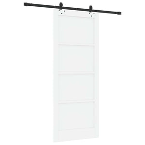 Συρόμενη Πόρτα 86 x 211 cm Επεξεργασμένο Ξύλο Λευκό και Μαύρο - Pakobazaar