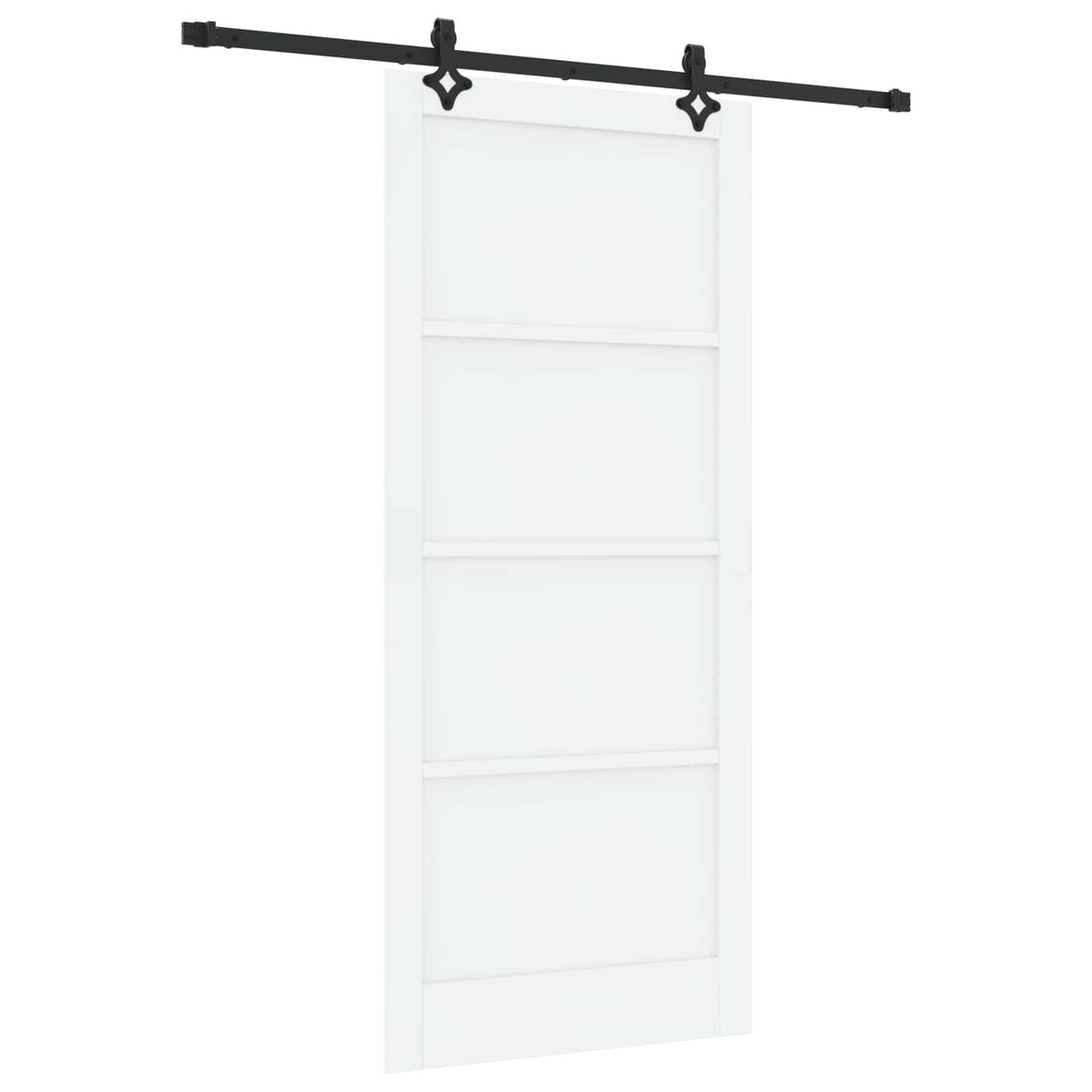 Συρόμενη Πόρτα 93 x 211 cm Επεξεργασμένο Ξύλο Λευκό και Μαύρο - Pakobazaar