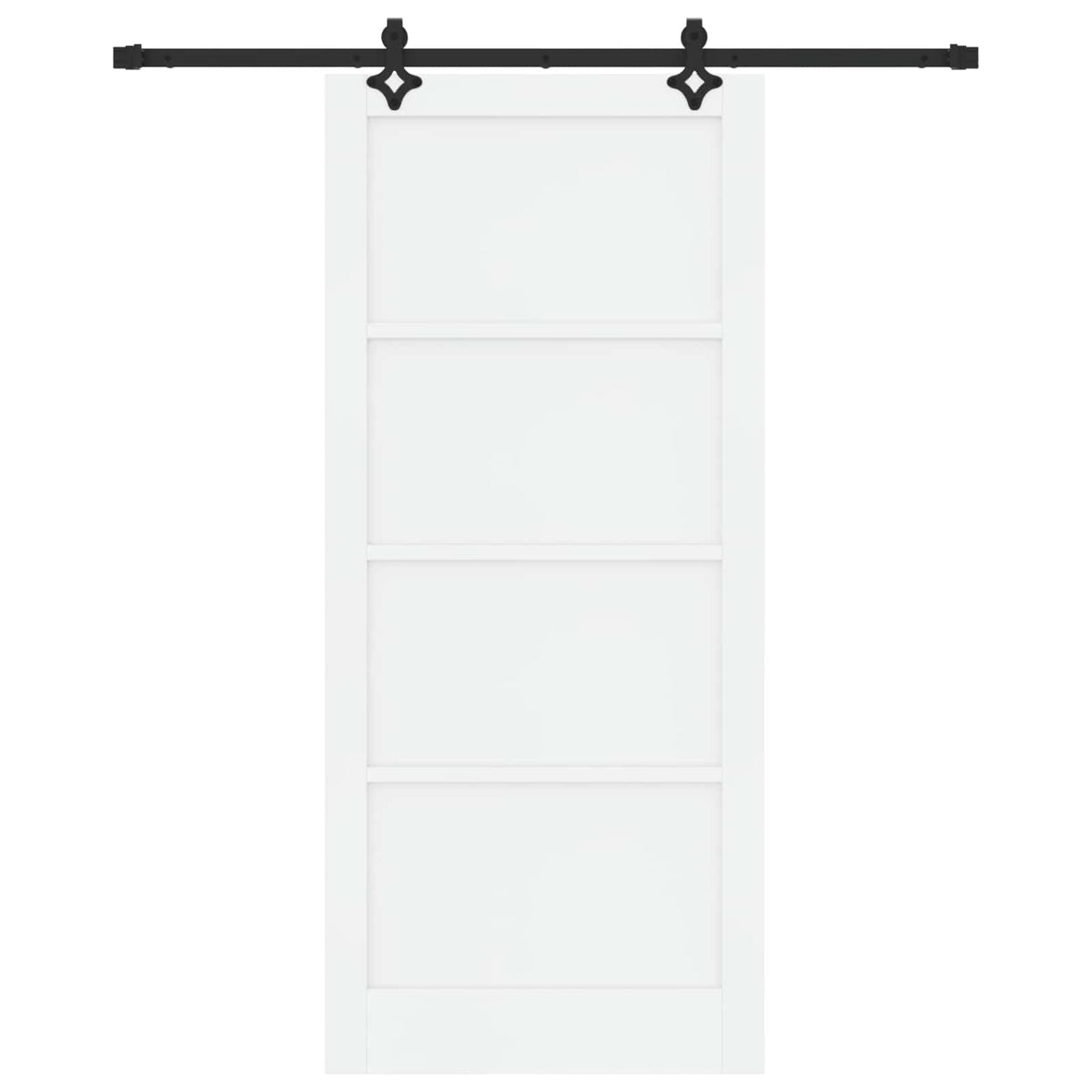 Συρόμενη Πόρτα 93 x 211 cm Επεξεργασμένο Ξύλο Λευκό και Μαύρο - Pakobazaar