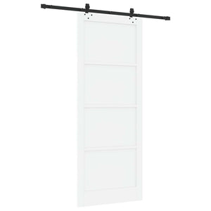 Συρόμενη Πόρτα 93 x 232 cm Επεξεργασμένο Ξύλο Λευκό και Μαύρο - Pakobazaar