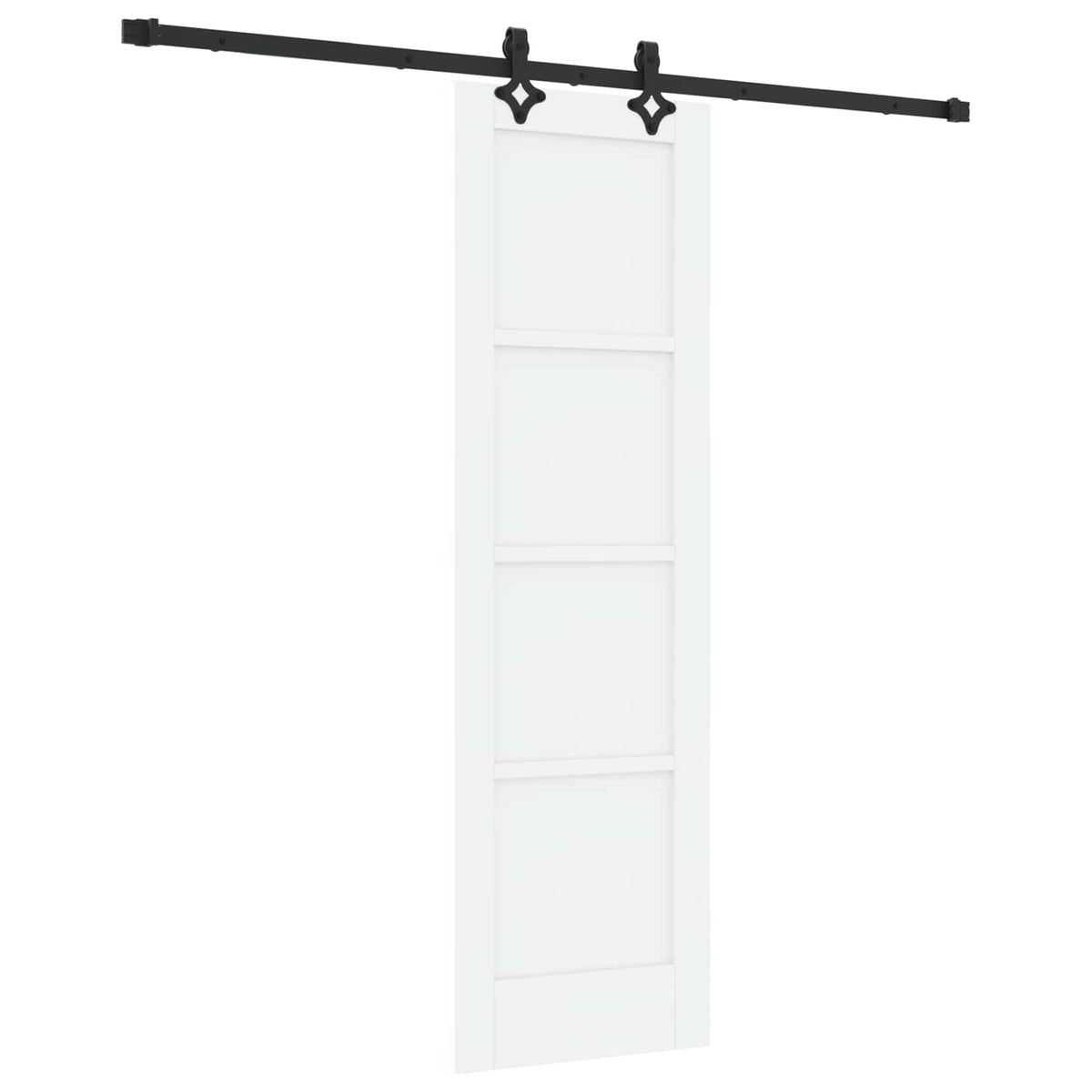 Συρόμενη Πόρτα 61 x 198,5 cm Επεξεργασμένο Ξύλο Λευκό και Μαύρο - Pakobazaar