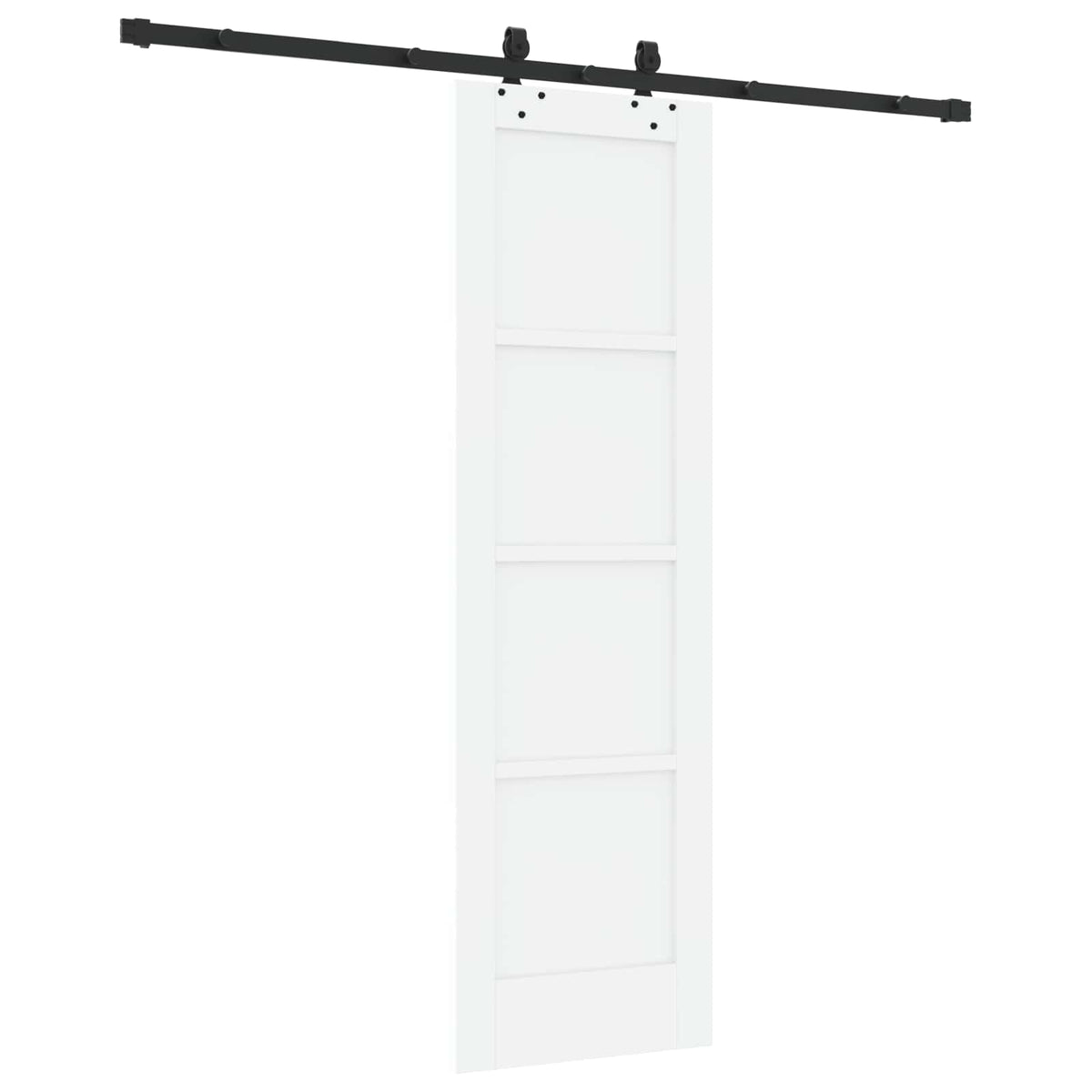 Συρόμενη Πόρτα 61 x 198,5 cm Επεξεργασμένο Ξύλο Λευκό και Μαύρο - Pakobazaar