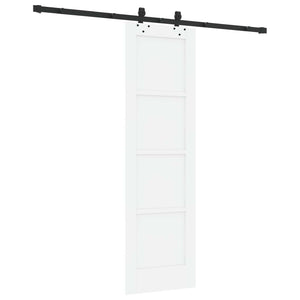 Συρόμενη Πόρτα 61 x 198,5 cm Επεξεργασμένο Ξύλο Λευκό και Μαύρο - Pakobazaar