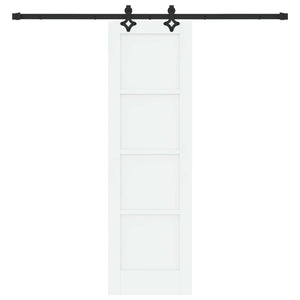 Συρόμενη Πόρτα 61 x 198,5 cm Επεξεργασμένο Ξύλο Λευκό και Μαύρο - Pakobazaar